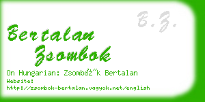 bertalan zsombok business card